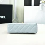 Chanel Dam CC Mini Kelly Shoppingväska Glänsande Ålderskalvskinn-Blå