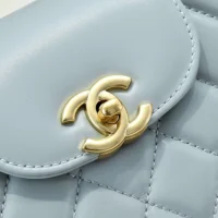 Chanel Women CC Mini Kelly Shopping Bag Shiny Aged Calfskin-Blue (1)