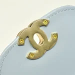 Chanel Dam CC Mini Kelly Shoppingväska Glänsande Ålderskalvskinn-Blå