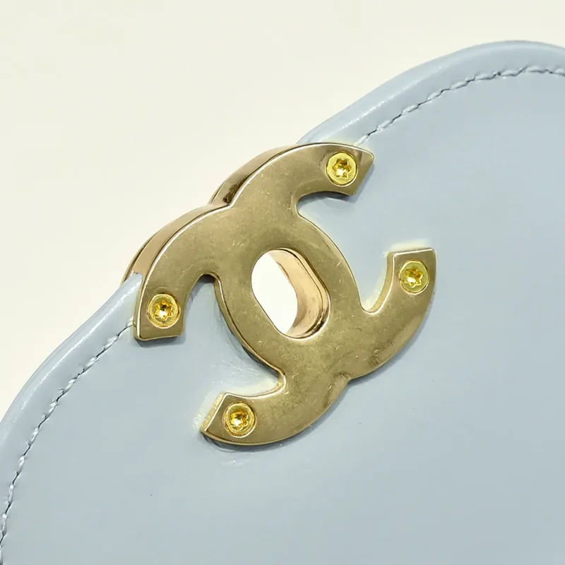 Chanel Women CC Mini Kelly Shopping Bag Shiny Aged Calfskin-Blue
