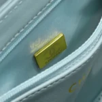 Chanel Dam CC Mini Kelly Shoppingväska Glänsande Ålderskalvskinn-Blå