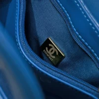 Chanel Women CC Mini Kelly Shopping Bag Shiny Aged Calfskin-Dark Blue (1)