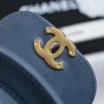 Chanel Women CC Mini Kelly Shopping Bag Shiny Aged Calfskin-Gray Blue