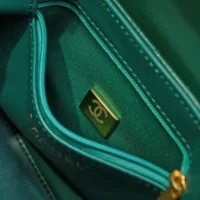 Chanel Women CC Mini Kelly Shopping Bag Shiny Aged Calfskin-Green (1)