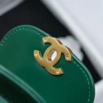 Chanel Women CC Mini Kelly Shopping Bag Shiny Aged Calfskin-Green