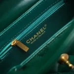 Chanel Women CC Mini Kelly Shopping Bag Shiny Aged Calfskin-Green