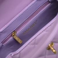 Chanel Women CC Mini Kelly Shopping Bag Shiny Aged Calfskin-Light Purple (1)