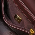 Chanel Damen CC Mini Kelly Shopping Bag Glänzendes, gealtertes Kalbsleder-Kastanienbraun