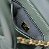 Chanel Women CC Mini Kelly Shopping Bag Shiny Aged Calfskin-Olive (1)