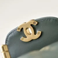 Chanel Women CC Mini Kelly Shopping Bag Shiny Aged Calfskin-Olive (1)