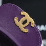 Chanel Women CC Mini Kelly Shopping Bag Shiny Aged Calfskin-Purple