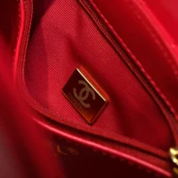 Chanel Women CC Mini Kelly Shopping Bag Shiny Aged Calfskin-Red (1)