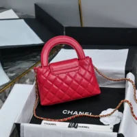 Chanel Women CC Mini Kelly Shopping Bag Shiny Aged Calfskin-Red (1)