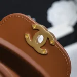 Chanel Women CC Mini Kelly Shopping Bag Shiny Aged Calfskin-Tan