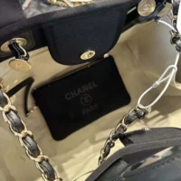 Chanel Women Deanville Shopping Bag Mummy Bag in Canvas and Leather-Navy (1)