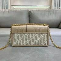 Dior Women 30 Montaigne East-West Bag with Chain Dior Oblique Jacquard (1)