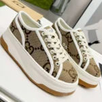 Gucci GG Unisex GG Sneaker Beige and Ebony Original GG Canvas