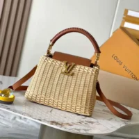Louis Vuitton LV Women Capucines BB Handbag with Cowhide and Rattan M11617 (1)