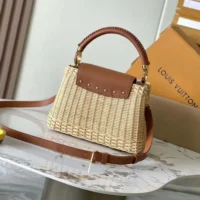 Louis Vuitton LV Women Capucines BB Handbag with Cowhide and Rattan M11617 (1)