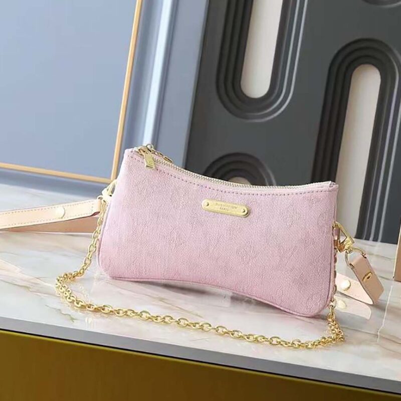 Louis Vuitton LV Women Liv Pochette monogram Denim-Pink M14159Louis Vuitton LV Women Liv Pochette monogram Denim-Pink M14159