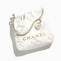 Chanel Women 22 Mini Handbag Shiny Calfskin Gold Tone Metal (1)