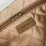 Chanel Women 22 Mini Handbag Shiny Calfskin Gold Tone Metal