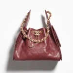 Sac à main Chanel Femme 25 Petit Modèle en Cuir de Veau Grainé Métal Doré Bordeaux
