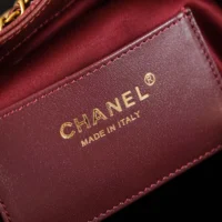 Chanel Women 25 Small Handbag Grained Calfskin Gold Tone Metal-Burgundy (1)