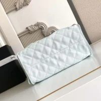 Chanel Women 25 Small Handbag Grained Calfskin Gold Tone Metal-Light Blue (1)