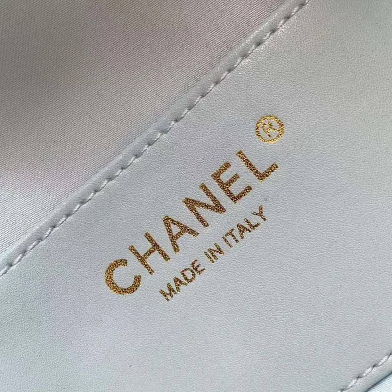 Chanel Women 25 Small Handbag Grained Calfskin Gold Tone Metal-Light Blue