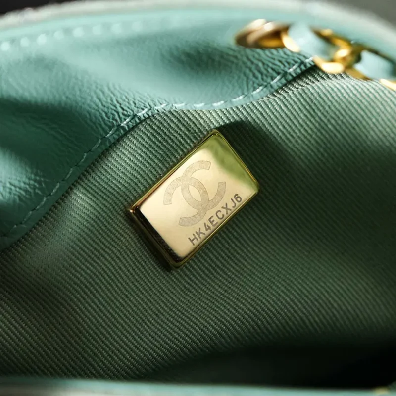 Chanel Women 25 Small Handbag Grained Calfskin Gold Tone Metal-Light Green