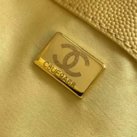 Chanel Women 25 Small Handbag Grained Calfskin Gold Tone Metal-Light Yellow (1)
