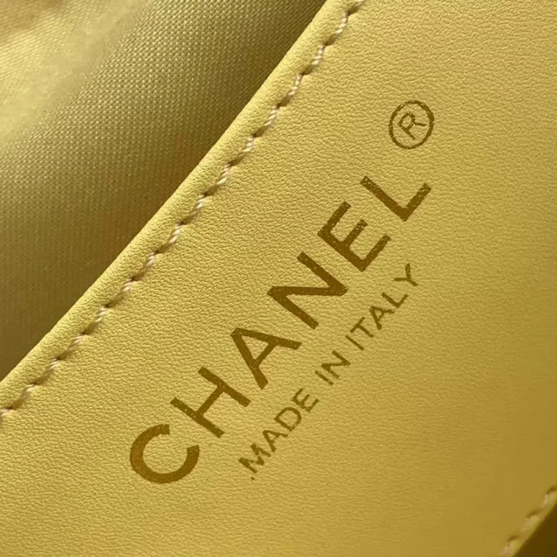 Chanel Women 25 Small Handbag Grained Calfskin Gold Tone Metal-Light Yellow