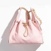 Chanel Women 25 Small Handbag Grained Calfskin Gold Tone Metal-Pink