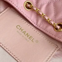 Chanel Women 25 Small Handbag Grained Calfskin Gold Tone Metal-Pink (1)