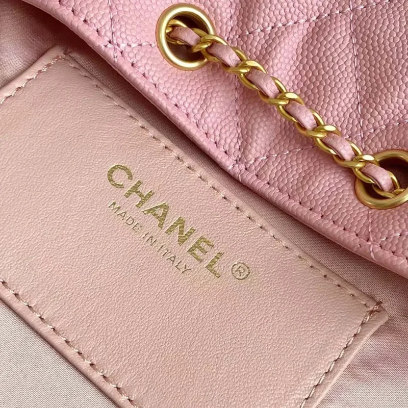 Chanel Women 25 Small Handbag Grained Calfskin Gold Tone Metal-Pink