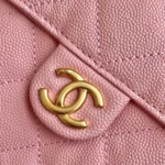 Chanel Women 25 Small Handbag Grained Calfskin Gold Tone Metal-Pink