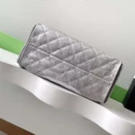 Chanel Women 25 Small Handbag Grained Calfskin Gold Tone Metal-Silver