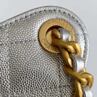 Chanel Women 25 Small Handbag Grained Calfskin Gold Tone Metal-Silver (1)