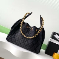 Chanel Women 25 Small Handbag Washed Denim Gold Tone Metal (1)