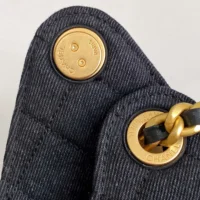 Chanel Women 25 Small Handbag Washed Denim Gold Tone Metal (1)