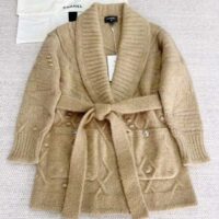 Chanel Women CC Waist Tied Long Sleeved Knitted Sweater (1)