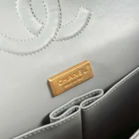 Chanel Women Classic 11.12 Handbag Embroidered Satin Sequins Glass Pearls Silver Tone Metal (1)