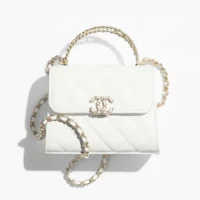 Chanel Women Clutch with Chain Grained Shiny Calfskin Gold Tone Metal (1)