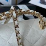 Chanel Women Clutch with Chain Grained Shiny Calfskin Gold Tone Metal