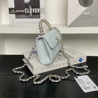 Chanel Women Flap Phone Holder with Chain Grained Shiny Calfskin Gold Tone Metal (1)