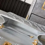 Chanel Women Mini Flap Bag Metallized Braided Calfskin Gold Tone Metal