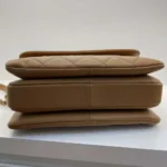 Chanel Women Mini Flap Bag with Top Handle Lambskin-Brown