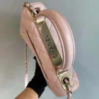 Chanel Women Mini Flap Bag with Top Handle Lambskin-Light Pink (1)