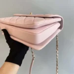Chanel Women Mini Flap Bag with Top Handle Lambskin-Light Pink